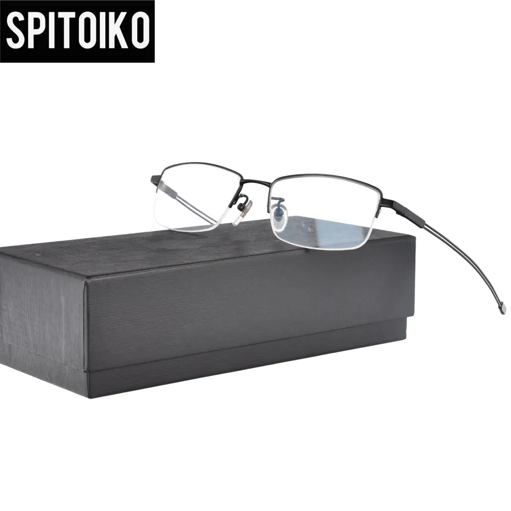 

SPITOIKO Pure Titanium Optical Frame half rim Myopia Prescription Spectacles Eyewear Eyeglasses 9179