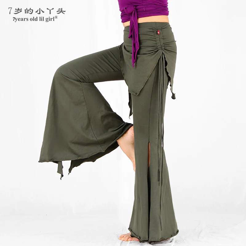 New Tribal Fusion Belly Dance Pants Ladies High Waist Flare