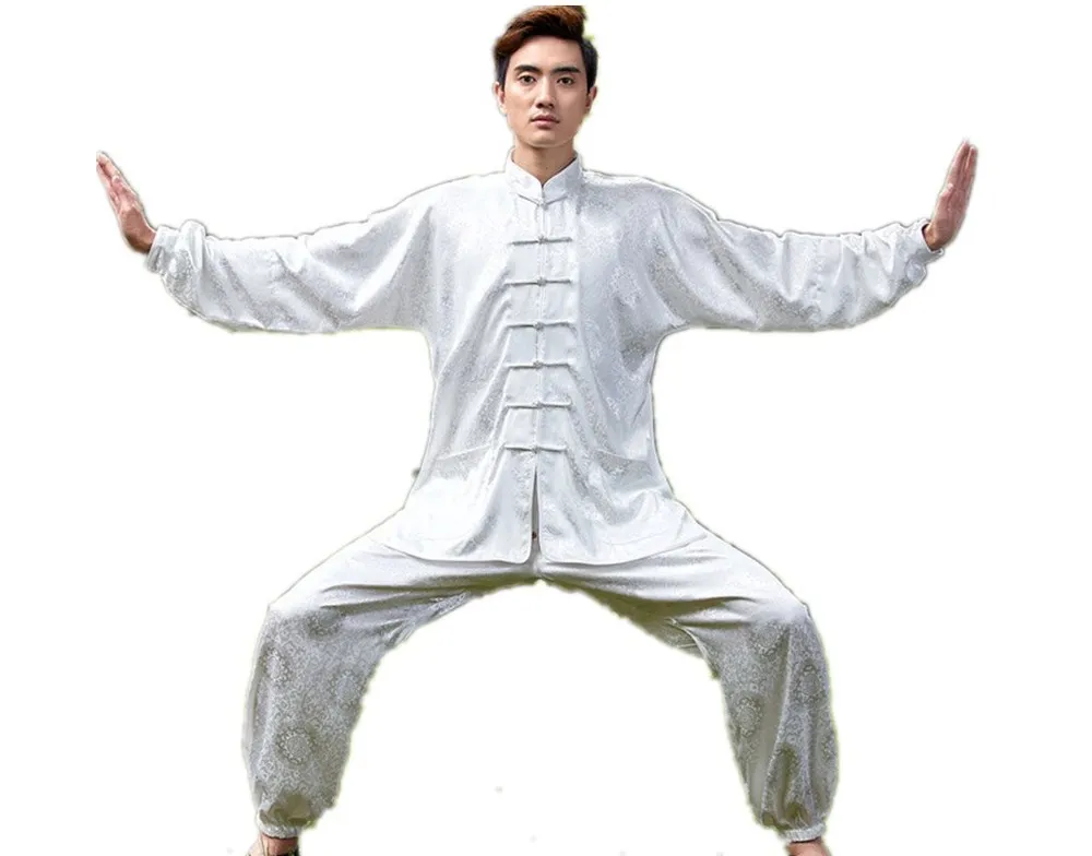 Шанхай история искусственного шелка кунг-фу набор Китайский Тай чи костюм рубашка с длинными рукавами+ брюки для мужчин форма для кунгфу 6 стилей - Цвет: 8
