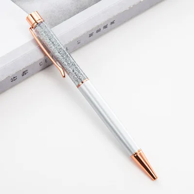 10Pcs Silver 10 шт./лот, новинка, золотые ручки с фольгой, металлическая шариковая ручка, индивидуальный логотип, ручка на день рождения, День Святого Валентина, Подарочная шариковая ручка, выгравированное имя - Цвет: 10Pcs Silver