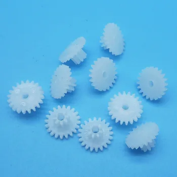 

20082B 0.5M Double Wheel Gear Modulus 0.5 20 Teeth +8 Teeth Plastic Gear Motor Parts Toy Accessories