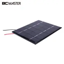 BCMaster 2W DC 6V Mini Solar Panel Cable Epoxy Polycrystalline Solar Cells DIY Module Outdoor Solar Cells Charger Charging
