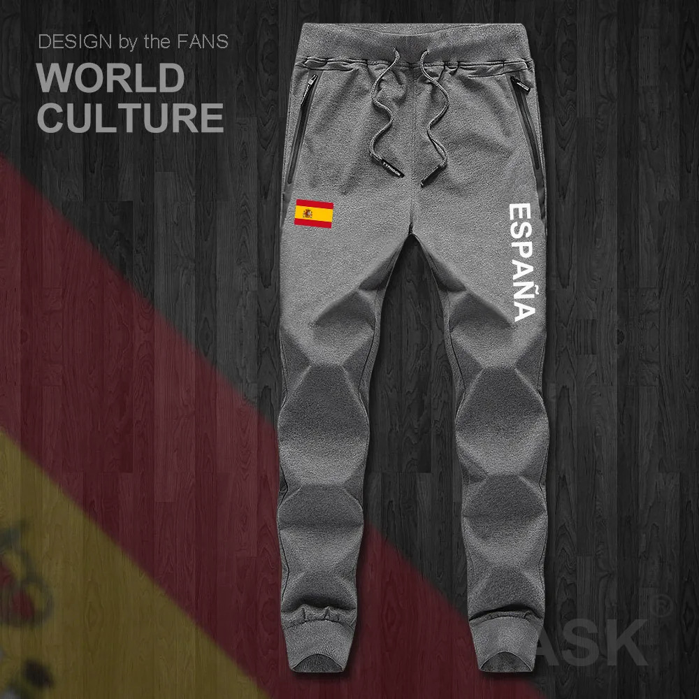مملكة اسبانيا إسبانيا ESP الإسبانية الاسباني رجل السراويل ركض بذلة sweatpants المسار العرق اللياقة البدنية الصوف التكتيكية عارضة