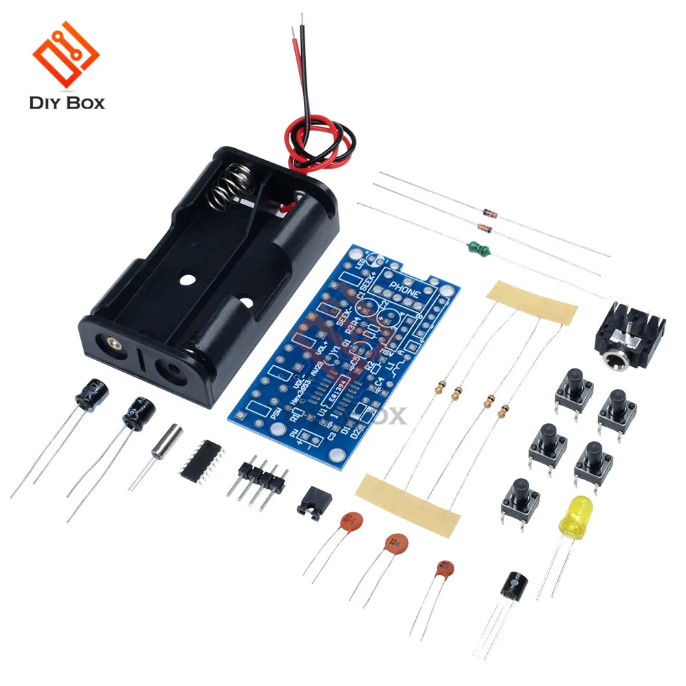 

Wireless Stereo FM Radio Kit Audio Receiver PCB FM Module Kits Learning Electronics For Diy 76MHz-108MHz DC 1.8V-3.6V
