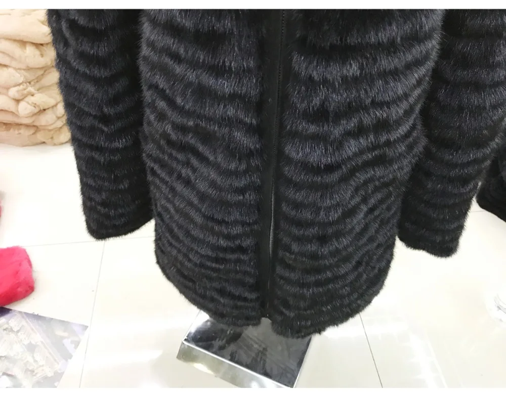 Excellent real mink fur coat 2019 genuine mink fur hooded coat women winter real mink fur overcoat lady 100% natural real mink fur jacket 8