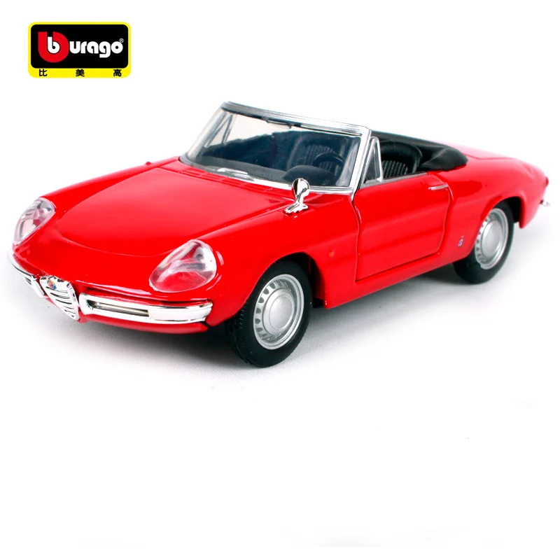 Мужские модели автомобилей Bburago винтажные для alfa romeo spider красные белые 43211| |