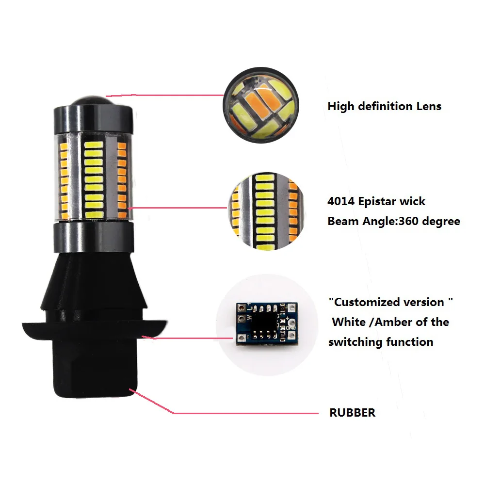 Комплект из 2 предметов 1156 p21w py21w 66smd светодиодный T20 W21W 7440 светильник дневного светильник поворотник двойной режим DRL светодиодный Canbus Error Free 12V