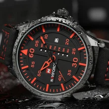 2017 NAVIFORCE Marque de Mode Hommes Casual Sport Montres Hommes Étanche En Cuir Quartz Montre Homme militaire Horloge Relogio Masculino