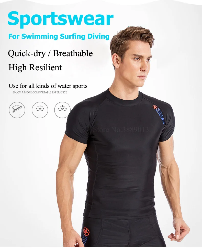 Swimwear Surfing Rashguard Swimming Swimsuit Rash Guards Men Scuba Diving Bathing Suit Short Triathlon Wetsuit Surf Snorkeling