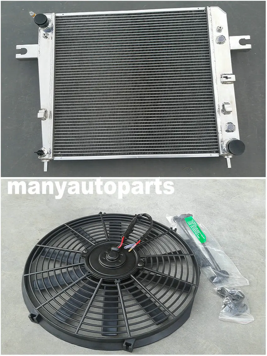 alloy/aluminum radiator +FAN FOR Jeep Liberty KJ 3.7L V6 A/T 2002 2006