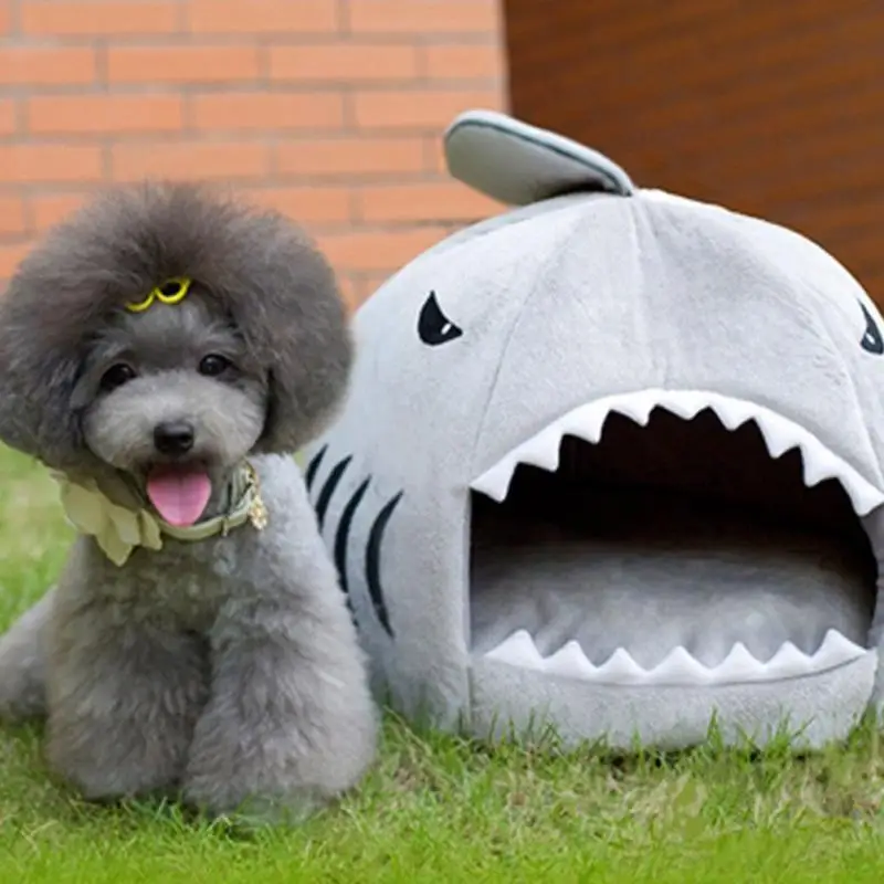 

HJKL Winter Pet Products Warm Soft Dog House Pet Sleeping Bag Shark Dog Kennel Cat Bed Cat House cama perro 5 Size80