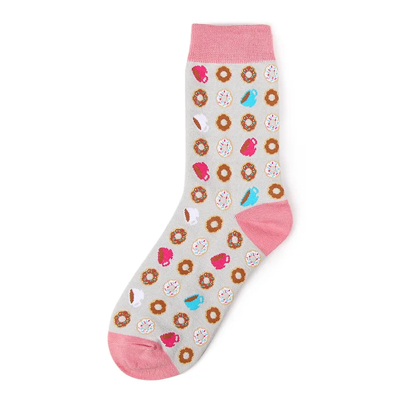 Modeager, модные милые Носки с рисунком суши, пирога, хлеба, авокадо, женские носки для еды, зимние толстые теплые носки для девушек - Цвет: Черный