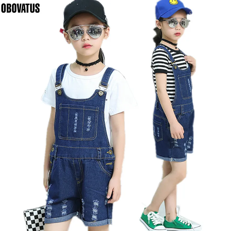 

2017 New Autumn Baby Girls Clothes Set Short Sleeve T shirt + Ripped Denim Overalls Clothing Set Kids Girl Clothes Autumn Summer