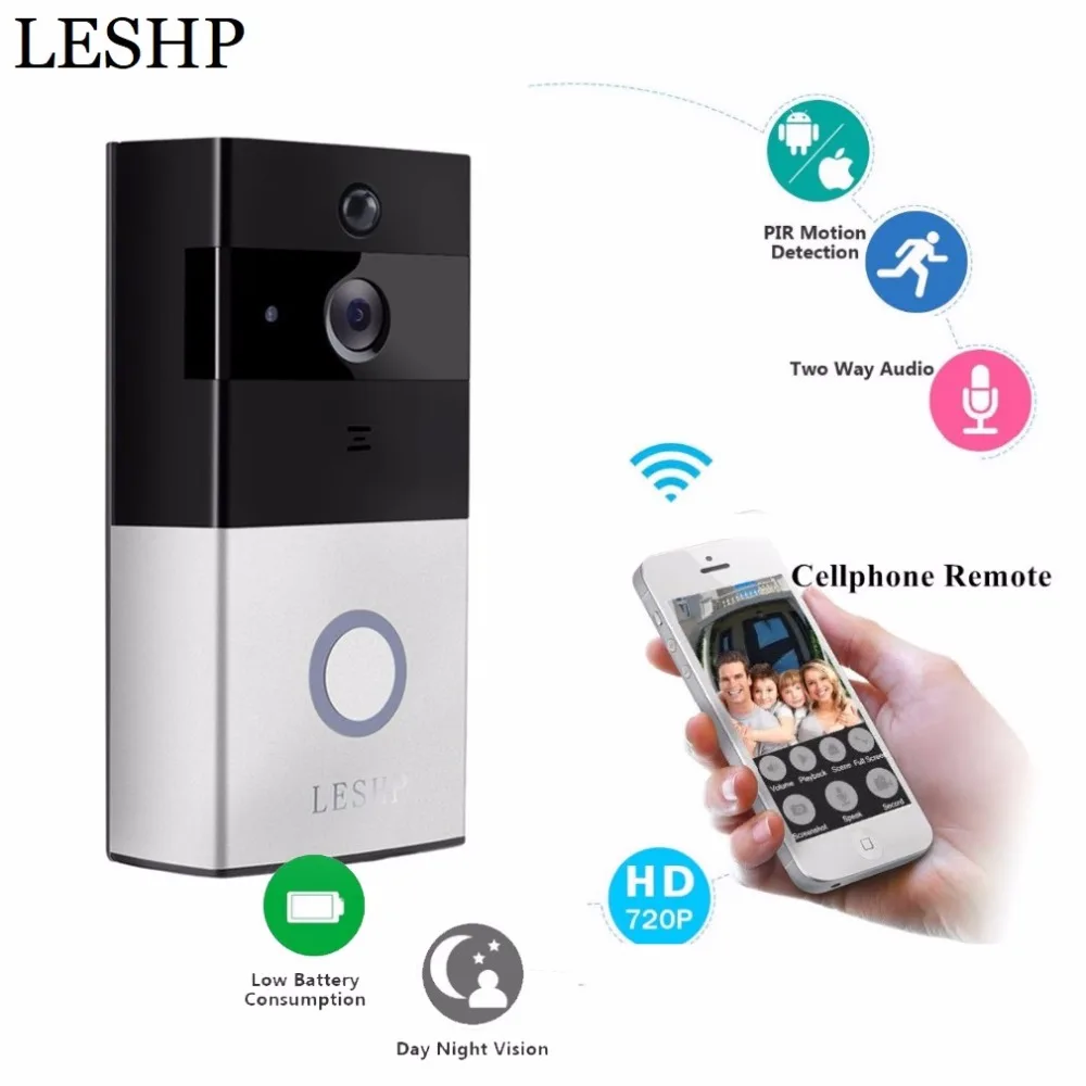 

1080P Wireless Video Door Phone Camera Support PIR Night Vision Two-way Talk WiFi Intercom Doorbell Home Alarm Doorphone