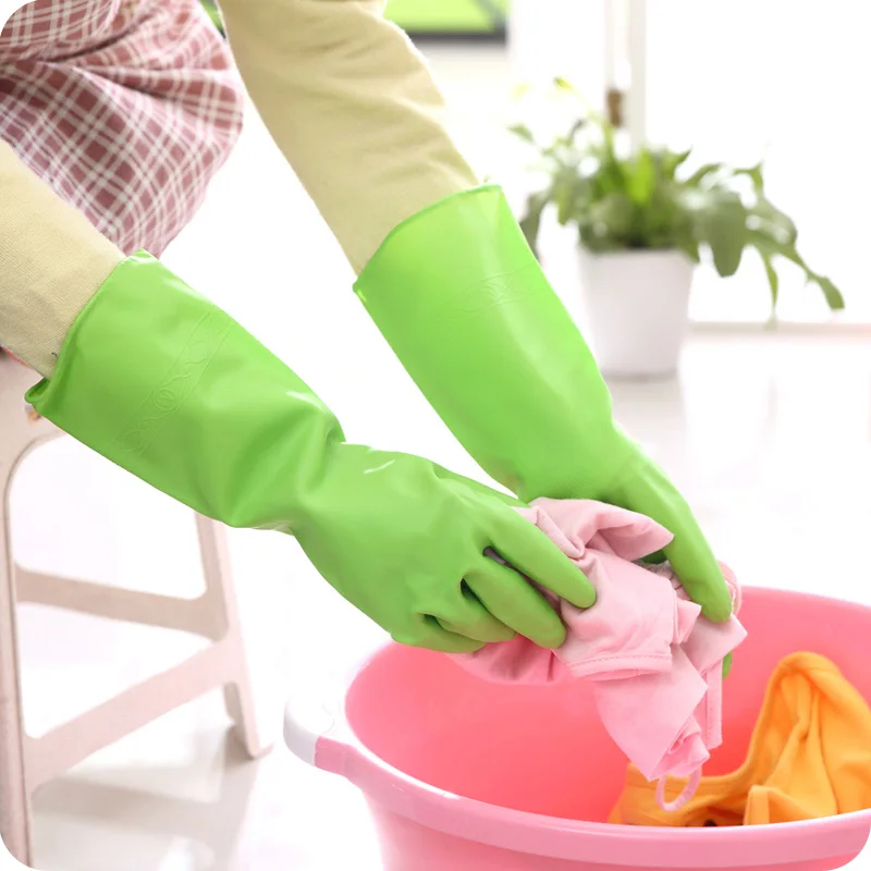 1 Pair Household Dishwashing Gloves Waterproof Gloves Kitchen Bathroom