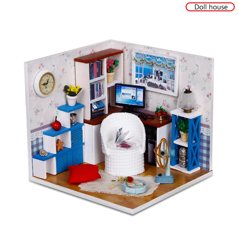 Новые Романтические миниатюрные кукольные домики, детская мебель ручной работы, миниатюрный кукольный домик, игрушки для сборки, кукольные домики, подарки - Цвет: 1 PC Dollhouse