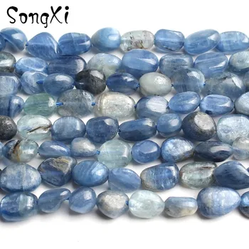 

6-8mm Irregular Shape Natural Blue kyanite Loose Spacer Beads for Jewelry Making DIY Bead Necklace Bracelet Jewellery 15 Inches