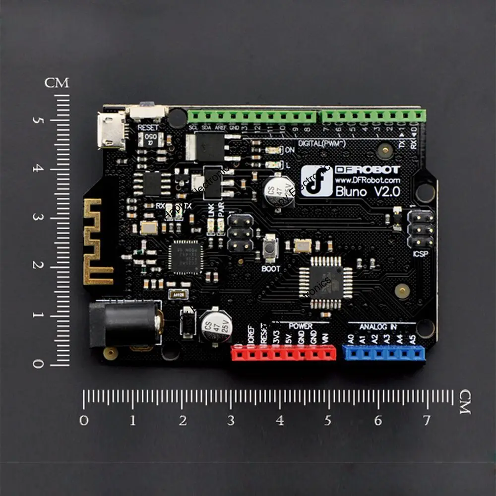 DFRobot Подлинная плата микроконтроллера Bluno, Atmega328 BLE TI CC2540 чип Встроенный Bluetooth 4,0 совместим с Arduino Uno