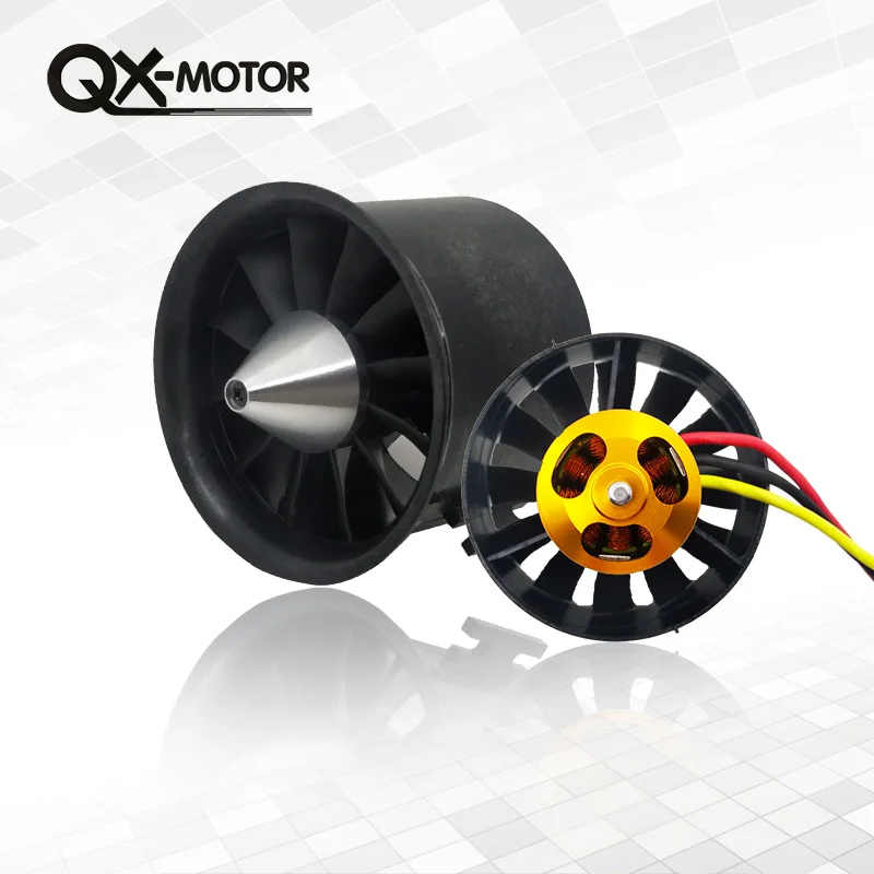 QX двигатель 70 мм электронный Ducted Fan 12 Blades EDF с 2827 KV2600 бесщеточный и 80A esc для