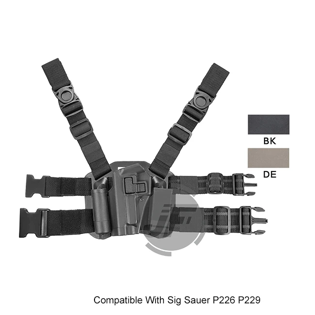Тактический CQC серпа левой падения ног бедра быстро рисовать кобура ж/журнал и фонарик чехол для Sig зауэр P226 P229