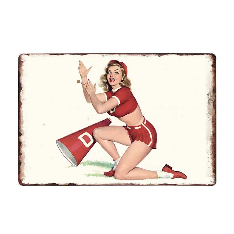 Ретро Сексуальная девушка леди металлические пластины со знаками, декор для стен дома Декор Винтаж Женская Плакат 20x30 см - Цвет: 50190