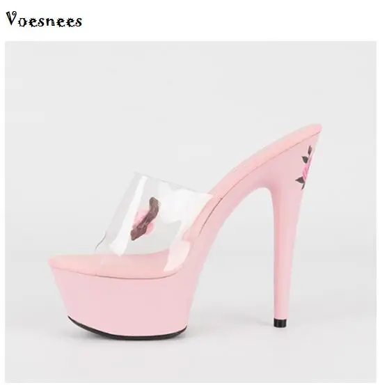 

Shoes Woman Slippers New Female Ultra-high-heeled 15cm Platforms Slippers 2018 New Models Women's Models Thick Sandals