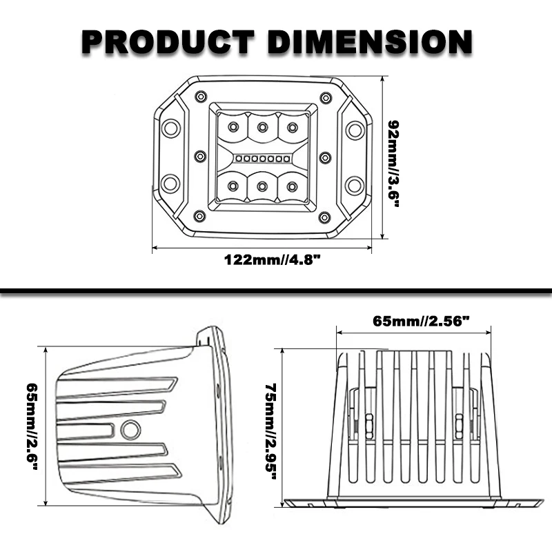 Najtaniej CREK 2 sztuk 24W 9 32V podtynkowe LED strąki światło terenowe LED ciężarówka tylne oświetlenie do jeepa 4WD 4x4 SUV ATV Offroad LED światła przeciwmgielne