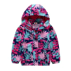 2018 весна осень непромокаемая ветрозащитная верхняя одежда пальто куртки для маленьких девочек с теплой флисовой подкладкой От 3 до 12 лет