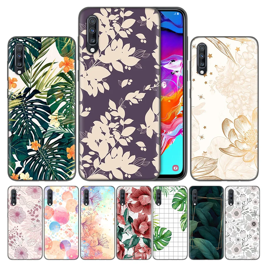 

TPU Shell Coque Caca Covers Case For Samsung Galaxy A7 A8 A9 A6 J4 J6 Plus 2018 Note 8 9 10 S7 Edge Artistic colored flowers