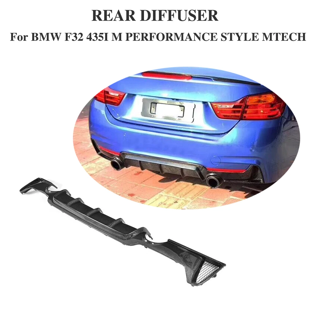 

Diffuser Spoiler for BMW F32 F33 M Sport Non Standard Single exhaust one outlet Carbon Fiber Rear Bumper Lip Black FRP