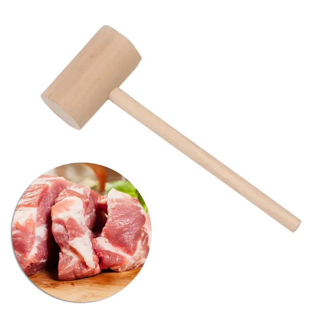 4Pcs Double Sided Mallet Tool Wooden Durable Meat Mallet for Beef Pork