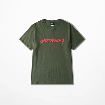 

Retro summer t shirt letter print American street round neck short sleeved tshirt men and women trend loose harajuku streetwear