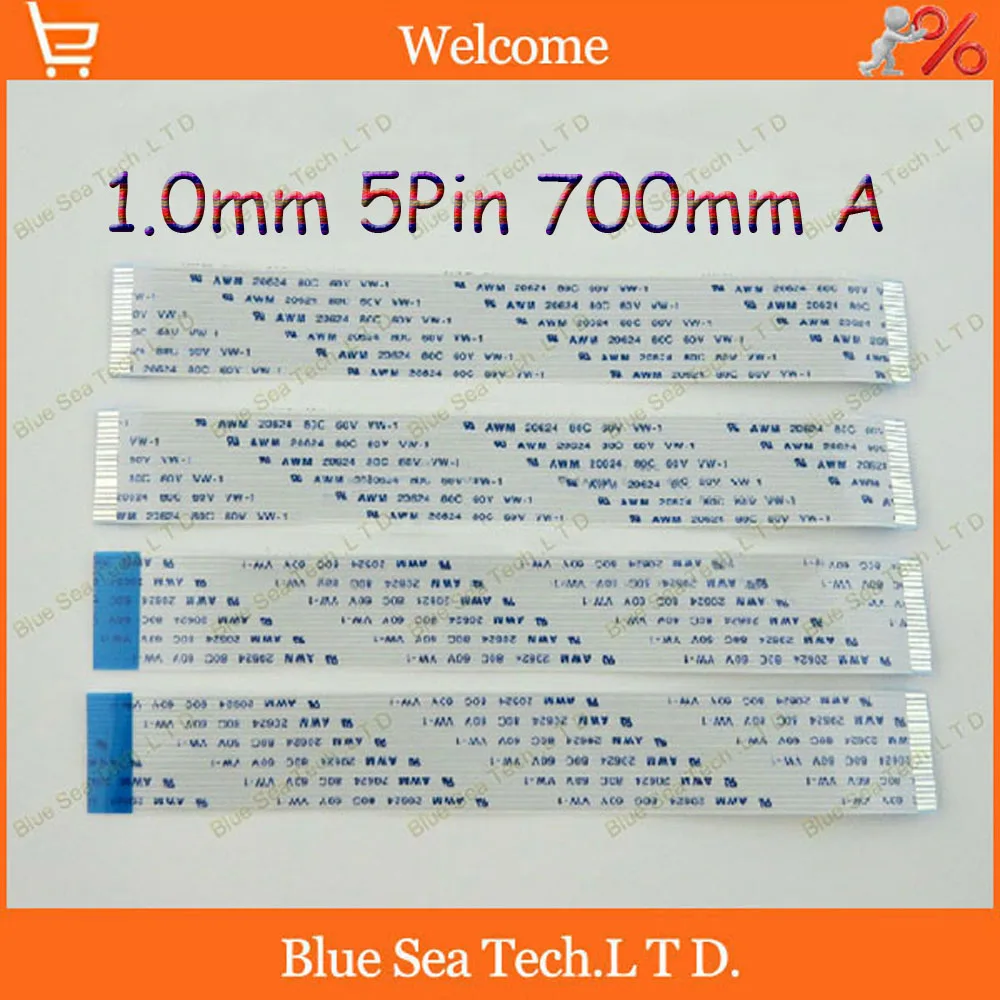 

5Pin FFC/FPC Flexible Flat Cable 1.0mm pitch 5 pin 700mm Isotropy A or 750mm Anisotropy B cable,AWM 20624,80C 60V VW-1