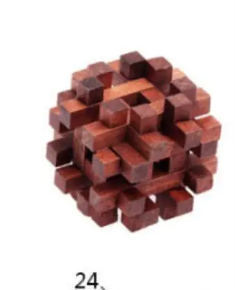 5PCS New Wooden Toys Classic IQ 3D Wooden Interlocking Burr Puzzles Mind Brain Teaser Game Toy for Adults Children