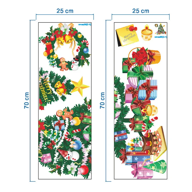 Рождественские настенные наклейки для дома, новые рождественские елки, подарок Санта Клауса, домашние настенные декоративные наклейки для детей, roomsadesivo de parede