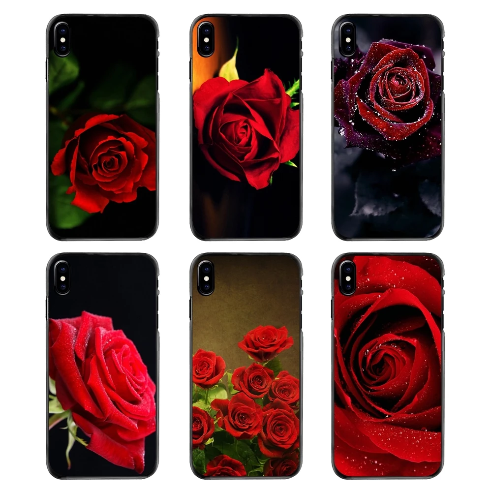 For iPhone 4 4S 5 5S 5C SE 6 6S 7 8 Plus X XR XS Max iPod Touch Red Rose Flowers HD Wallpaper Accessories Phone Case Cover |