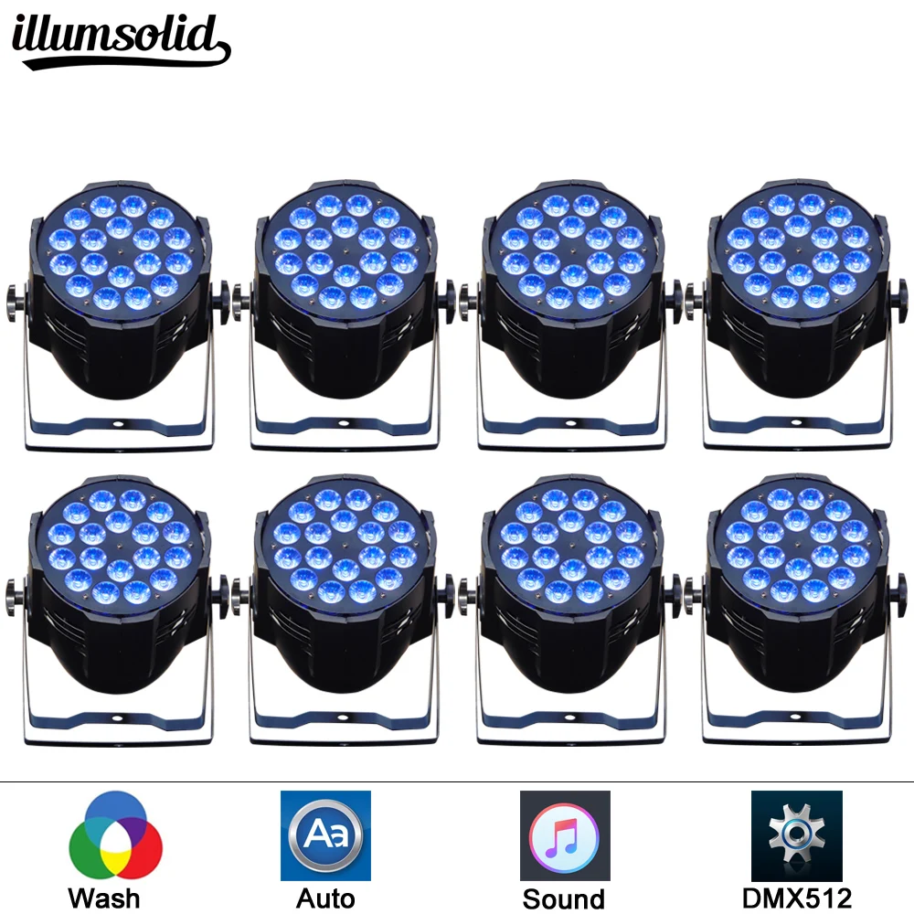 

8pcs/lot Par Lighting for Stage 18x12W LED RGBW 8 Channel with wash Colour Mixture for DJ KTV Disco Party