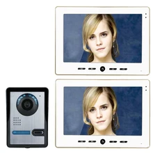 Freeship 10 “Casa de Intercomunicación Con Cable 7” TFT de Vídeo cámara de vídeo Portero Automático de la puerta sistema de intercomunicación video de la puerta teléfono de casa con 2 monitor