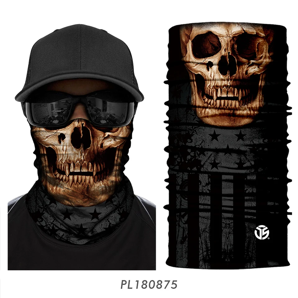 Skull Bandana Magic Neck Gaiter Skeleton Zombie Seamless Face Mask Shield Running Cycling Fishing Bike Headband Ghost Tube Scarf