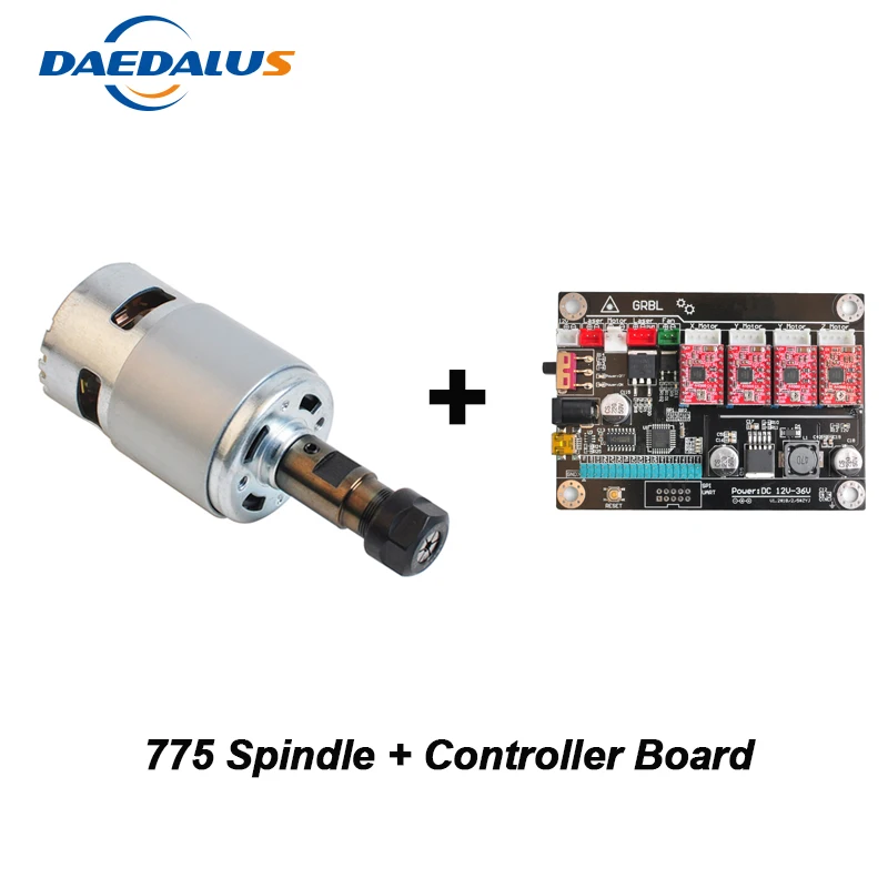 

Spindle 775 Motor Electric 12-36V Air Cooled Spindle ER11 DC Motor Offline Control CNC Controller ER11 Collet For CNC Engraver