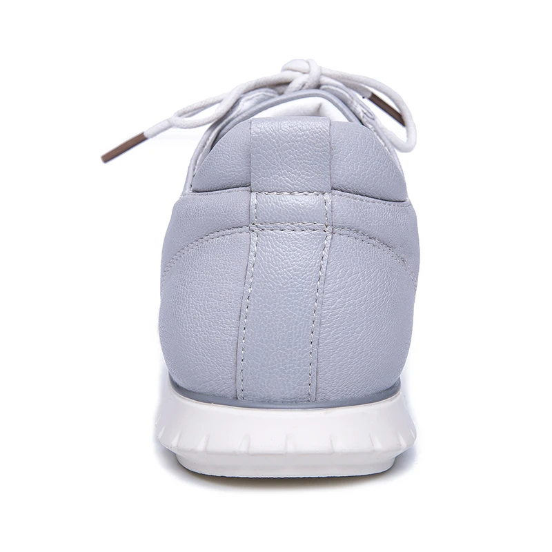 AIMEIGAO 2019 New Lace Up Flats Shoes Soft Leather Comfort Shoes For Women Hollow Out Breathable Casual Shoes Autumn And Spring