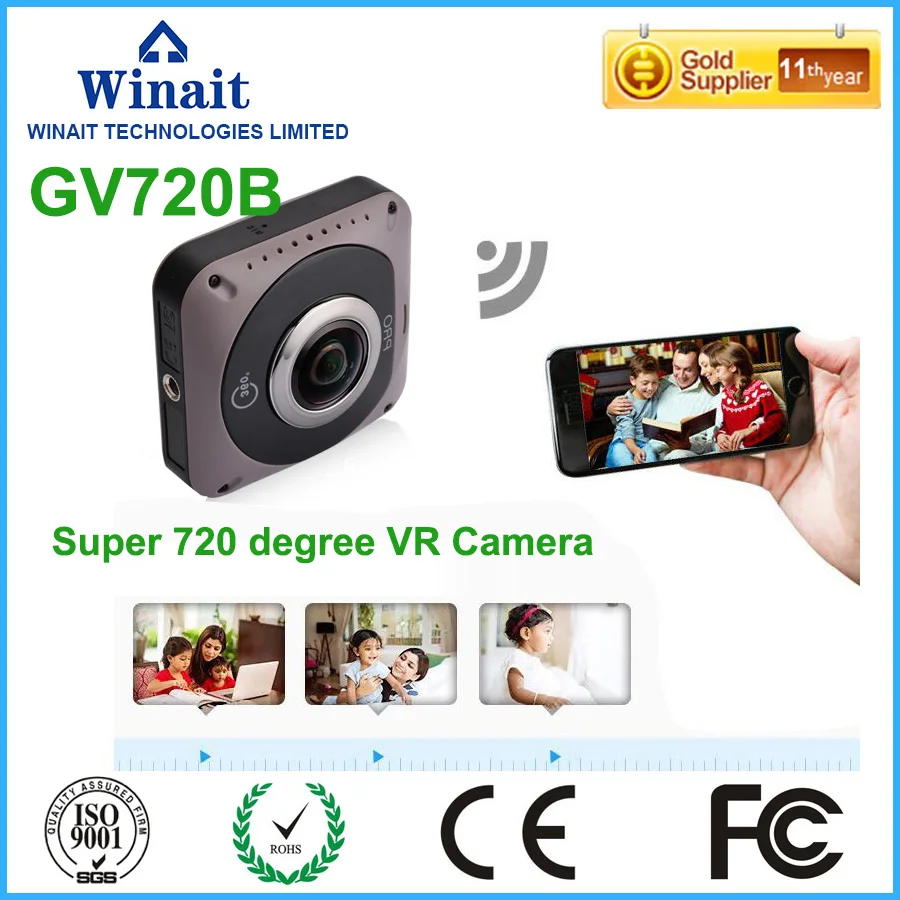 720 full panaroma 360 font b VR b font wifi action camera with two 220 degree