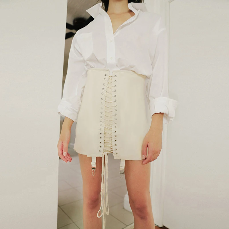 Сексуальная мини-юбка Бандаж с высокой талией кружевные вечерние наряды для ночного клуба женские короткие юбки дизайн ленты облегающий бедра тонкий уличная