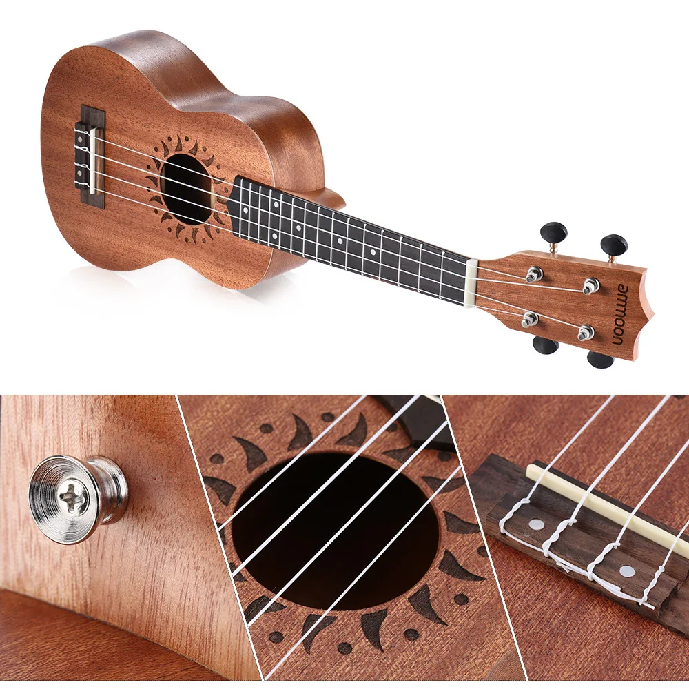 Ammoon 2" Акустическая Гавайская гитара sapele Ukelele 15 Лада 4 строки Гавайи Гитара Высокое качество струнный музыкальный инструмент