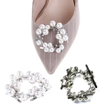 Женские цветочные пряжки для обуви со стразами, Декоративные клипсы для обуви, амулеты, аксессуары, модное свадебное украшение, пряжка
