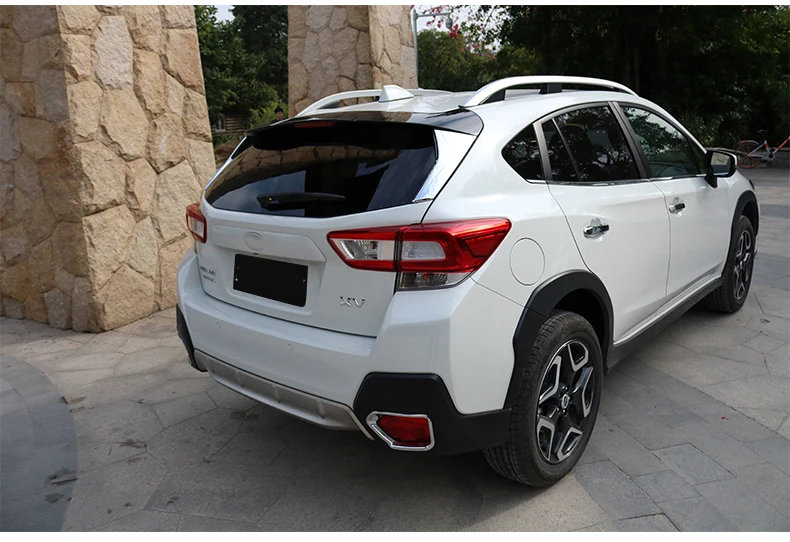 For Subaru XV ABS Chrome ABS Carbon Fibre Print Exterior Both Side Rear Window Spoiler Triangle Cover Trim Auto Parts