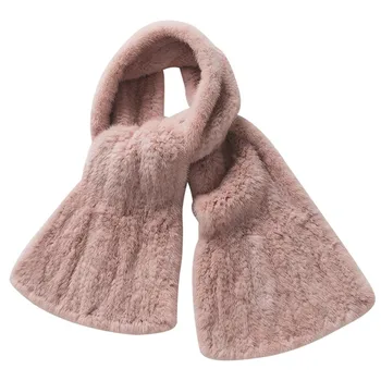 

2019 New Fashion Scarf Ladies Winter Mink Fur Scarf Shawl Pink Long Section Warm Tick Fur Collar Scarf.
