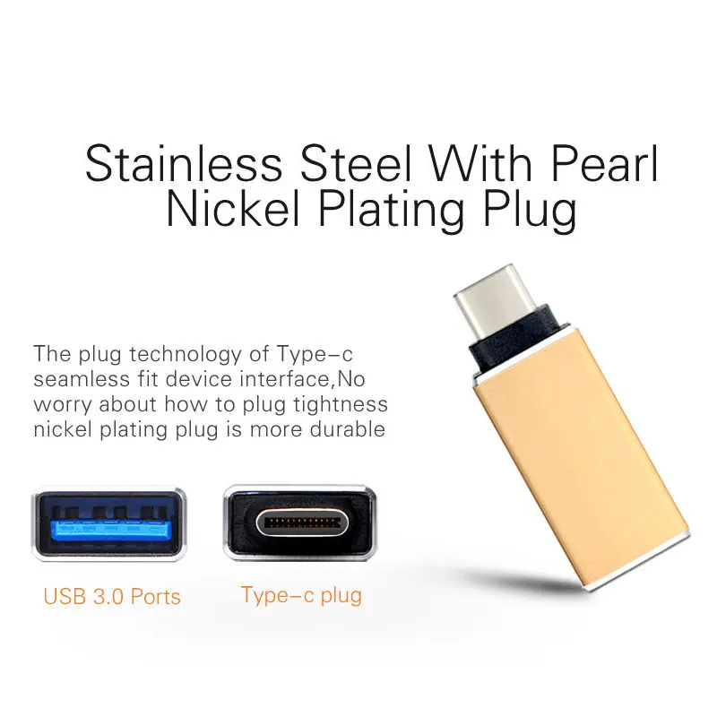 Адаптер OTG USB C папа мама USB3.0 адаптер Type конвертер для Macbook Nexus Nokia N1 Samsung S8 Plus|USB-хабы|