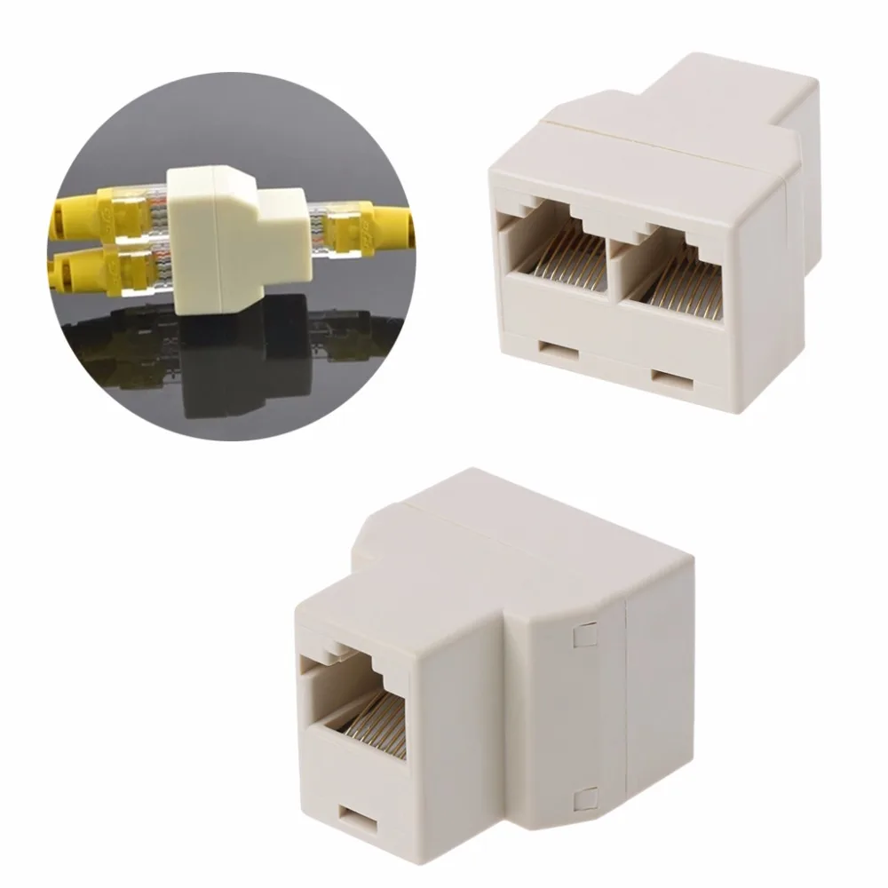 RJ45 CAT5 CAT5E сетевой Ethernet 1to2 коннектор адаптер