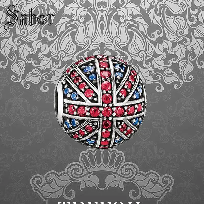 

mens DIY Beads Brit Britain Charm Fashion Silver Jewelry Gift Women Men Girl Fit Bracelets Necklace Choker New jewellery